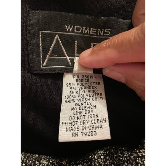 Alex Evenings Black &‎ Bronze Embroidered Sequin Lace Overlay Dress 22W - Picture 4 of 4